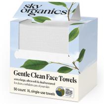 Toalhas de rosto Sky Organics Gentle Clean 50 XL Toalhetes de uso único Toalhas de rosto Sky Organics Gentle Clean 50 XL Toalhetes de uso único