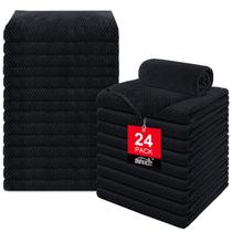 Toalhas de salão HOMEXCEL Soft, pacote com 24, microfibra, 40x70cm, pretas