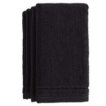 Toalhas Fingertip Creative Scents, algodão preto, pacote com 4, 30x45cm