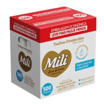 Toalhas Lenço Umedecido Love & Care Caixa 500 Toalhas Premium Mili