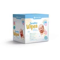 Toalhas Lenço Umedecidos Sem Fragrância Sensitive Wipes Member's Mark Pack com 8 Pacotes de 50 Unidades Cada