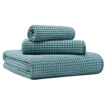 Toalhas MICROFI Microfiber Waffle Bath 3 peças de tamanho grande