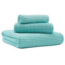 Toalhas MICROFI Microfiber Waffle Bath 3 peças de tamanho grande