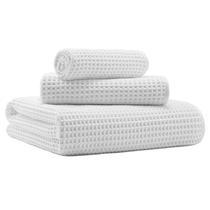 Toalhas MICROFI Microfiber Waffle Bath 3 peças de tamanho grande