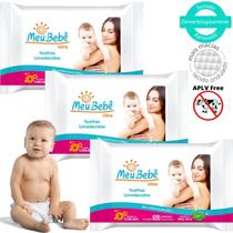 Toalhas Umedecida Lencinho Higiênico kit 3 Pacotes - Meu Bebê