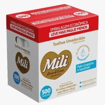 Toalhas Umedecida Mili Love & Care Caixa com 500 unidades