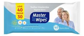 Toalhas Umedecidas Adulto Master Wipes com 40 unidades