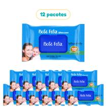 Toalhas Umedecidas Bebê Feliz 120 fls Kit 12 Pacotes