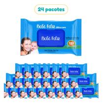 Toalhas Umedecidas Bebê Feliz 120 fls Kit 24 Pacotes