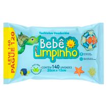Toalhas Umedecidas Bebê Limpinho Com Aloe Vera 140 Unidades
