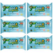 Toalhas umedecidas bebê limpinho com aloe vera Kit 6x 45un