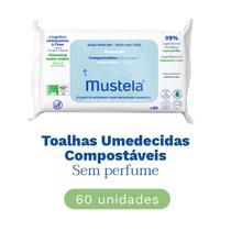 Toalhas Umedecidas Compostáveis sem Perfume - 60 unidades - Mustela