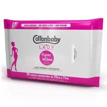 Toalhas umedecidas cottonbaby lady higiene íntima com 20 unidades