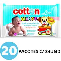Toalhas Umedecidas Cottonline Baby Care animalito 20 pacotes