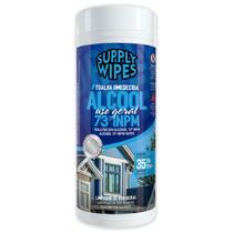 Toalhas Umedecidas em Álcool 73 INPM - Uso Geral - Pote com 35 unidades - Supply Wipes