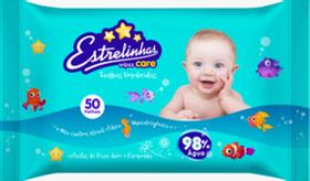 Toalhas umedecidas estrelinhas wipes care 50un