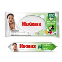 Toalhas Umedecidas Lenços Huggies MaxClean 48 unidades