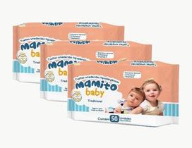 Toalhas Umedecidas Mamito Baby Kit 3 Pacotes C/50 Folhas