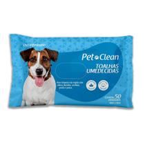 Toalhas Umedecidas Para Cães E Gatos Com 50 Unidades - Pet Clean