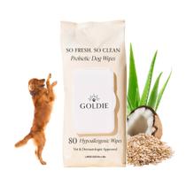 Toalhas Umedecidas para Cães Goldie Dog Essentials com Probióticos, 80 unidades