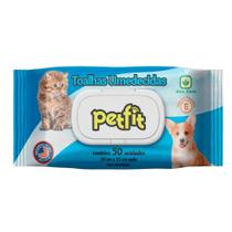 Toalhas Umedecidas PetFit Pacote com 50 unidades 20x51cm