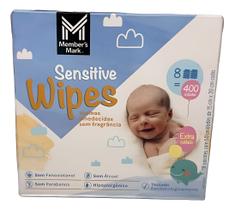 Toalhas Umedecidas Sem Fragrância Sensitive Wipes Member's