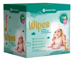 Toalhas Umedecidas Wipes - Members Mark 400 Lenços 8x50unds