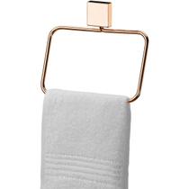 Toalheiro Argola 18cm Porta Toalha De Mão Rosto Rosé Gold Para Banheiro Lavabo Pia Com Fixação Parafuso
