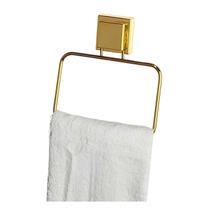 Toalheiro Argola 18cm Suporte Porta Toalha Rosto Com Ventosa Banheiro Dourado - 3192DD Future