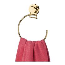 Toalheiro Argola Suporte Porta Toalha Rosto Com Ventosa Banheiro Lavabo Dourado - 3136DD Future