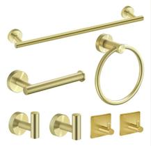 Toalheiro Banheiro Pendurador Lavabo Inox Conjunto Dourado Toalheiro Banheiro Pendurador Lavabo Inox Conjunto Dourado
