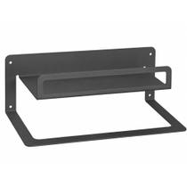 Toalheiro com Prateleira Cinza de Parede Suporte Porta Toalha Pendurador Decorativa