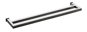 Toalheiro de Banho Banheiro Duplo 60cm em Aço Inox Polido Brilhante Linha Larissa Stainless