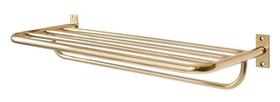 Toalheiro de Banho Banheiro Hotelaria Triplo 63,1cm Tessalia em Aço Inox Dourado Brilhante Stainless