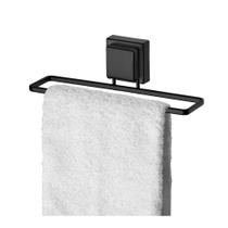Toalheiro de Lavabo Suporte Banheiro Preto Fosco Fixação por Ventosa Future 25cm
