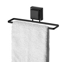 Toalheiro de Lavabo Toalha de Mão Banheiro Praticidade 25cm com Ventosa - Preto Fosco - Future