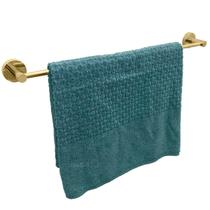 Toalheiro Dourado Inox 304 Suporte Toalha Banheiro 60cm Acessorio Lavabo Luxo Porta Toalha de Banho Barra Simples Gold Brilhoso Suporte Parede