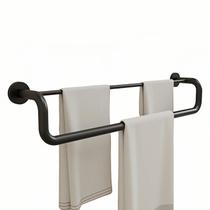 Toalheiro duplo Biuiuiu Matte Black 60cm em aço inoxidável Toalheiro duplo Biuiuiu Matte Black 60cm em aço inoxidável