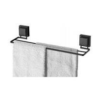 Toalheiro Duplo Com Ventosa Em Aço Carbono Praticità 45cm Mix Future