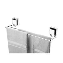 Toalheiro Duplo Prata Cromado Fixação por Ventosa 45cm Future