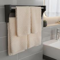 Toalheiro Duplo Suporte Cabideiro Porta Toalhas de Parede Acessório para Banheiro Preto Laca