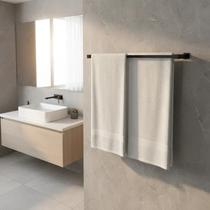 Toalheiro Inox Duplo, Porta Toalha 60cm Preto Fosco Toalheiro Inox Duplo, Porta Toalha 60cm Preto Fosco