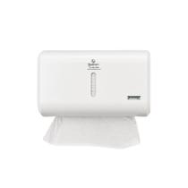 Toalheiro Interfolha Branco Compacto Urban Premisse com Logo Braslimpo Toalheiro Interfolha Branco Compacto Urban Premisse com Logo Braslimpo