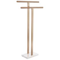 Toalheiro KOKOSIRI de 2 níveis com base de mármore, bronze champanhe Toalheiro KOKOSIRI de 2 níveis com base de mármore, bronze champanhe