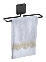 Toalheiro lavabo preto fosco fixação por adesivo Norbond porta toalha rosto 25 cm Future 183PT