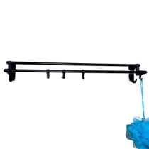 Toalheiro Multifuncional Duplo 60cm Preto. a prova dágua para banheiro Cozinha