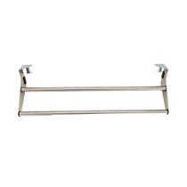 Toalheiro Porta Toalha Box De Vidro 40cm Aço Inox Escovado