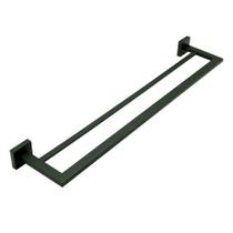Toalheiro Porta Toalha Duplo 60cm Inox Preto Toalheiro Porta Toalha Duplo 60cm Inox Preto