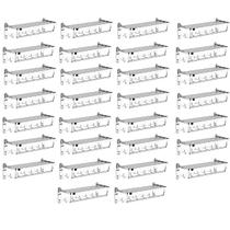 Toalheiro Prateleira Dobravel Kit 30 Uni Inox Porta Toalhas Suporte Armazenamento Gancho Banheiro Quarto Lavanderia Hotel Pousada