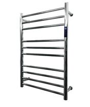 Toalheiro Térmico Grande Redondo Inox Polido Bivolt Com Controle de Temperatura e Timer Fio Lado Direito